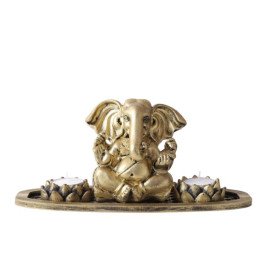 Ganesh Ji T light holder in a Oval Shape Tray