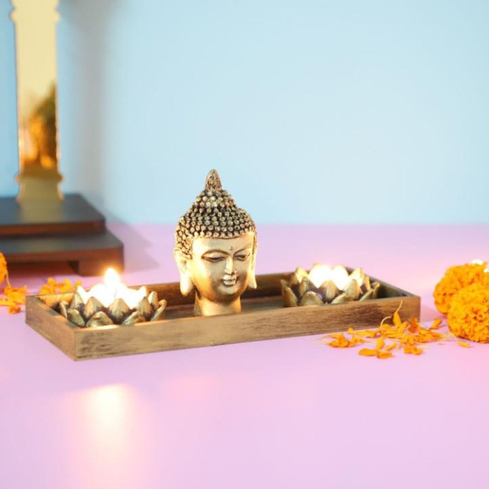Buddha God Head with T light holder