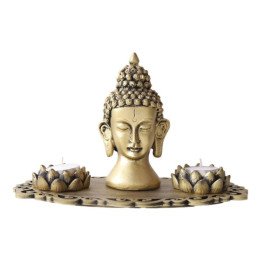 Buddha God Head with T light holders