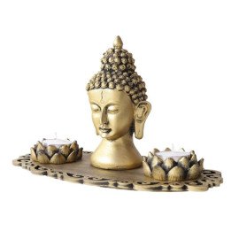 Buddha God Head with T light holders