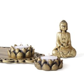 Meditating Buddha with Lotus Shape T light holder