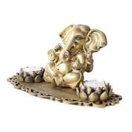 Ganpati with Lotus Shape T light holder