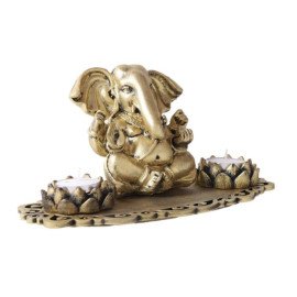 Ganpati with Lotus Shape T light holder