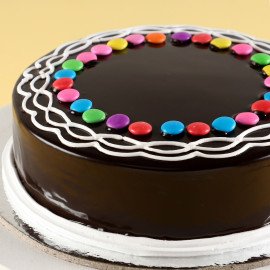 Gems Decorated Chocolate Cake