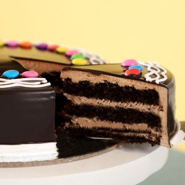 Gems Decorated Chocolate Cake
