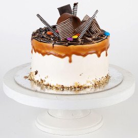 Gems Sprinkled Caramel Cake