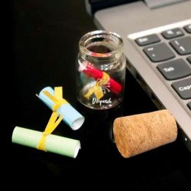 Glass Bottle Personalized Pen Drive 64GB