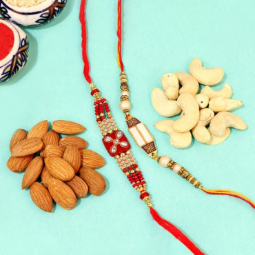 Glowing Rakhi n Nuts Combo