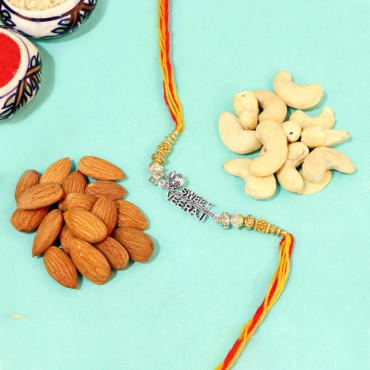 Gorgeous Silver Rakhi with Nuts