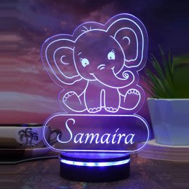 Baby Elephant Personalized Night Lamp