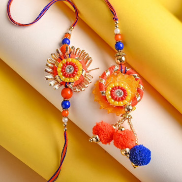 Handcrafted Bhai Bhabhi Rakhi Set