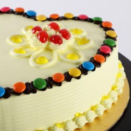 Heart Shaped Butterscotch Gems Cake