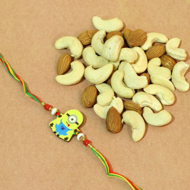 Heartfelt Minion Rakhi with Dryfruits