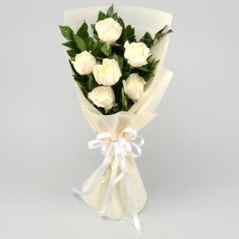 Heavenly White Roses Bunch