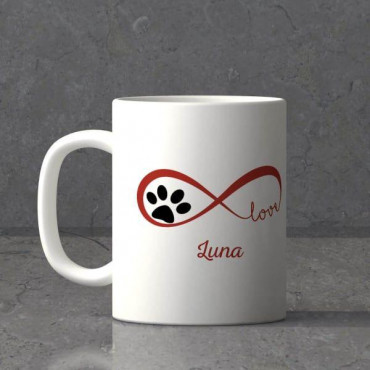 Infinity Pet Love Personalized White Ceramic Mug