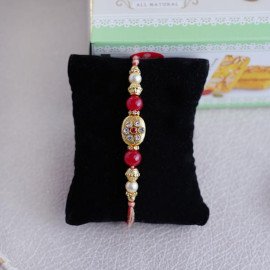 Kundan Rakhi with Haldiram Cookies
