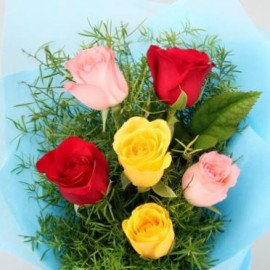 Lively Roses Bunch