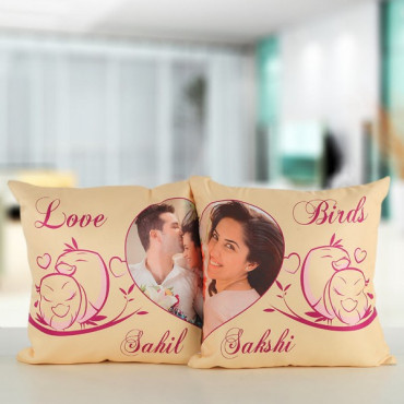 Love Birds In Ivory Cushion