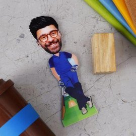 MI Cricket Fan Personalized Caricature Stand