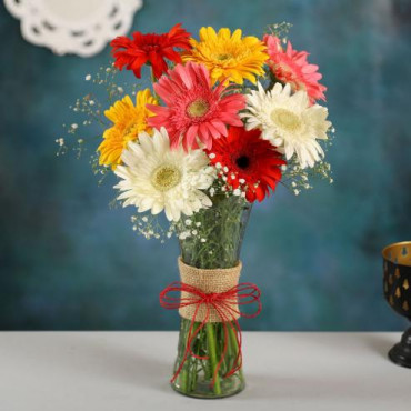 Mixed Brilliance Gerbera Vase