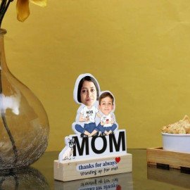Mom Of Boy Personalized Caricature Stand