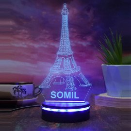 Eiffel Tower Personalized Led Night Lamp