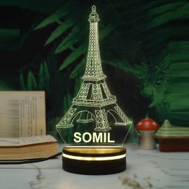 Eiffel Tower Personalized Led Night Lamp