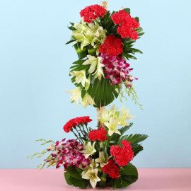 Orchids Carnations Flower Arrangement