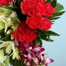 Orchids Carnations Flower Arrangement