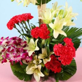 Orchids Carnations Flower Arrangement