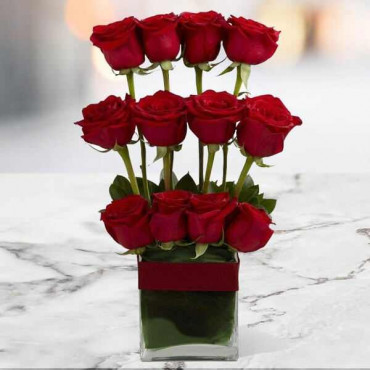 Style of 12 Red Roses