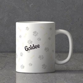 Paw Print Personalized White Ceramic Mug