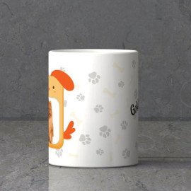 Paw Print Personalized White Ceramic Mug