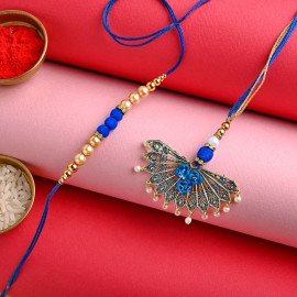 Peacock Rakhi Duo