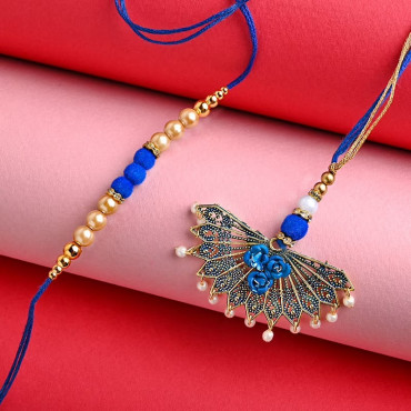 Peacock Rakhi Duo