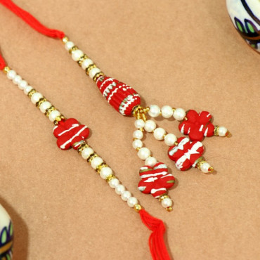 Pearl Karigari Rakhi Set