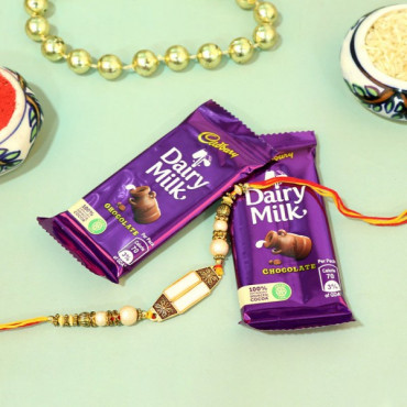 Pearl Rakhi with Chocolates