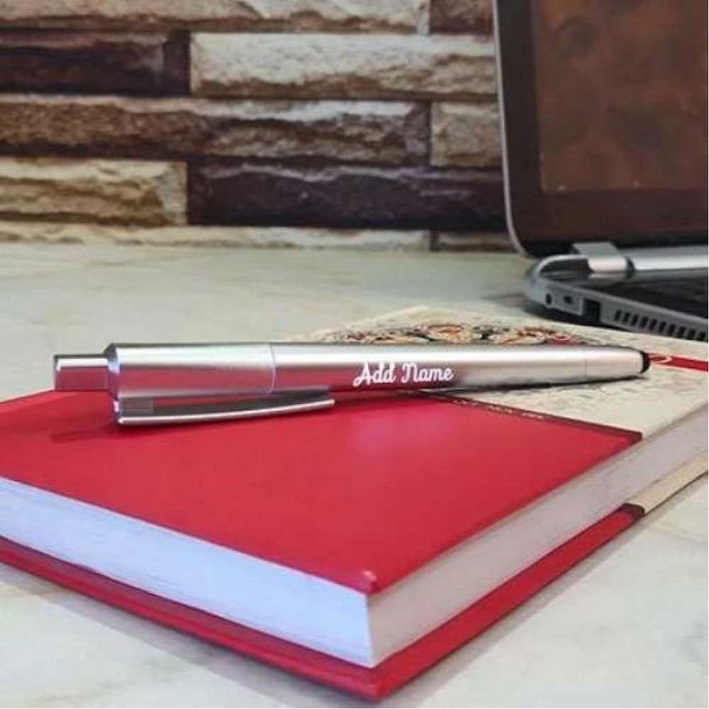 Personalised Chrome Finish Glow Pen