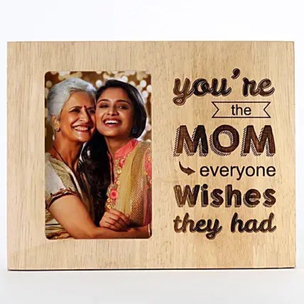 Personalised Engraved Wooden Photo Frame For Mom