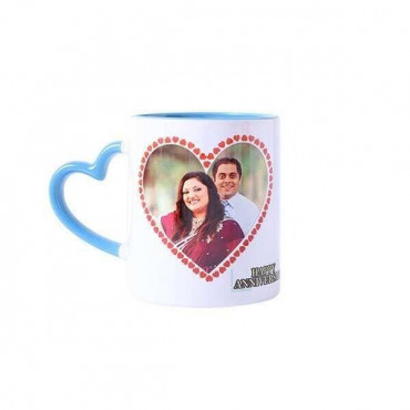 Personalised Heart Shape Handle Ceramic Mug