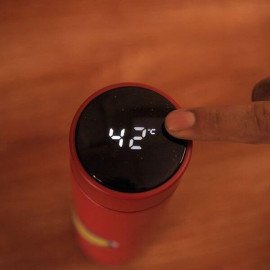 Personalised Red Bottle with Led Temperature indicator