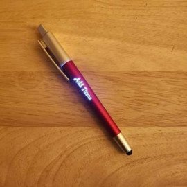 Personalised Red Silver Glow Pen