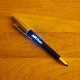 Personalised Rich Blue Silver Glow Pen