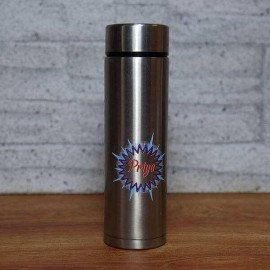 Personalised Silver Bottle with Led Temperature indicator