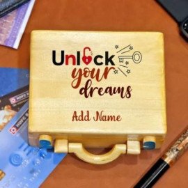 Personalised Suitcase Shaped Pen and Card Holder with Ball Pen