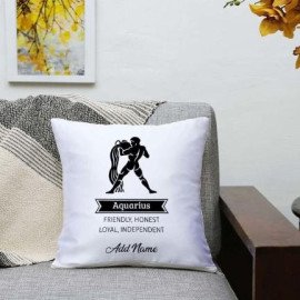 Personalized Aquarius Satin Zodiac cushions
