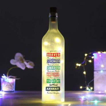 Personalized Best Friend Frosted LED Bottle Lamp