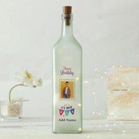 Personalized Birthday Frosted LED Bottle Lamp for Boys