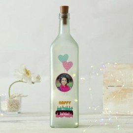 Personalized Birthday Frosted LED Bottle Lamp for Girls