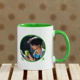 Personalized Mug with Green Handle